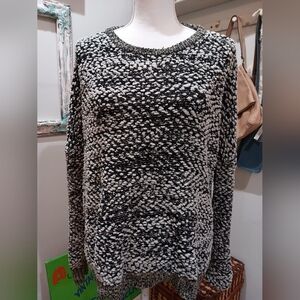 Staccato black & white sweater , long sleeve  euc , LARGE